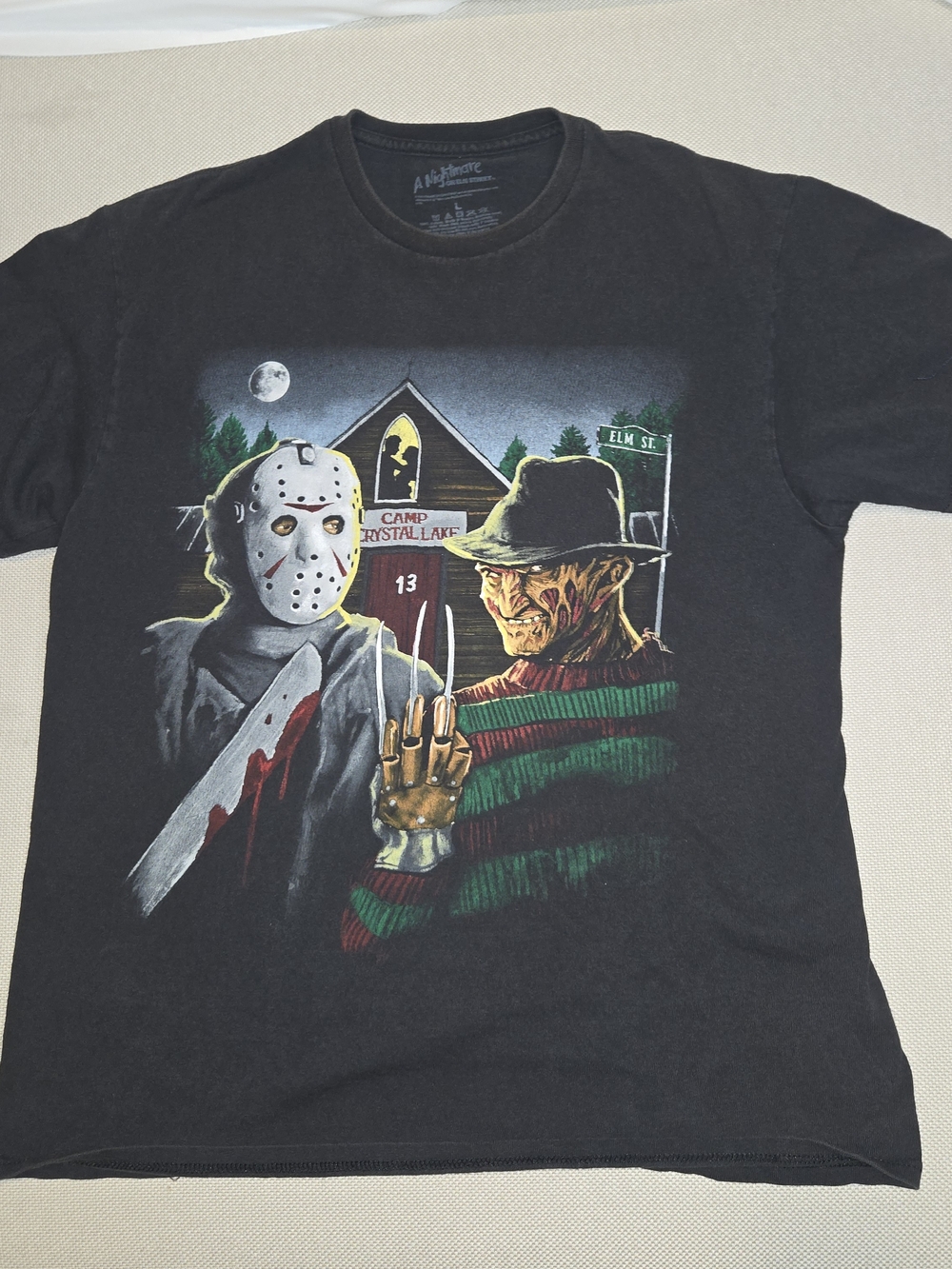Nightmare on Elm Street Freddy Krueger Jason Voorhees T-Shirt Large Halloween